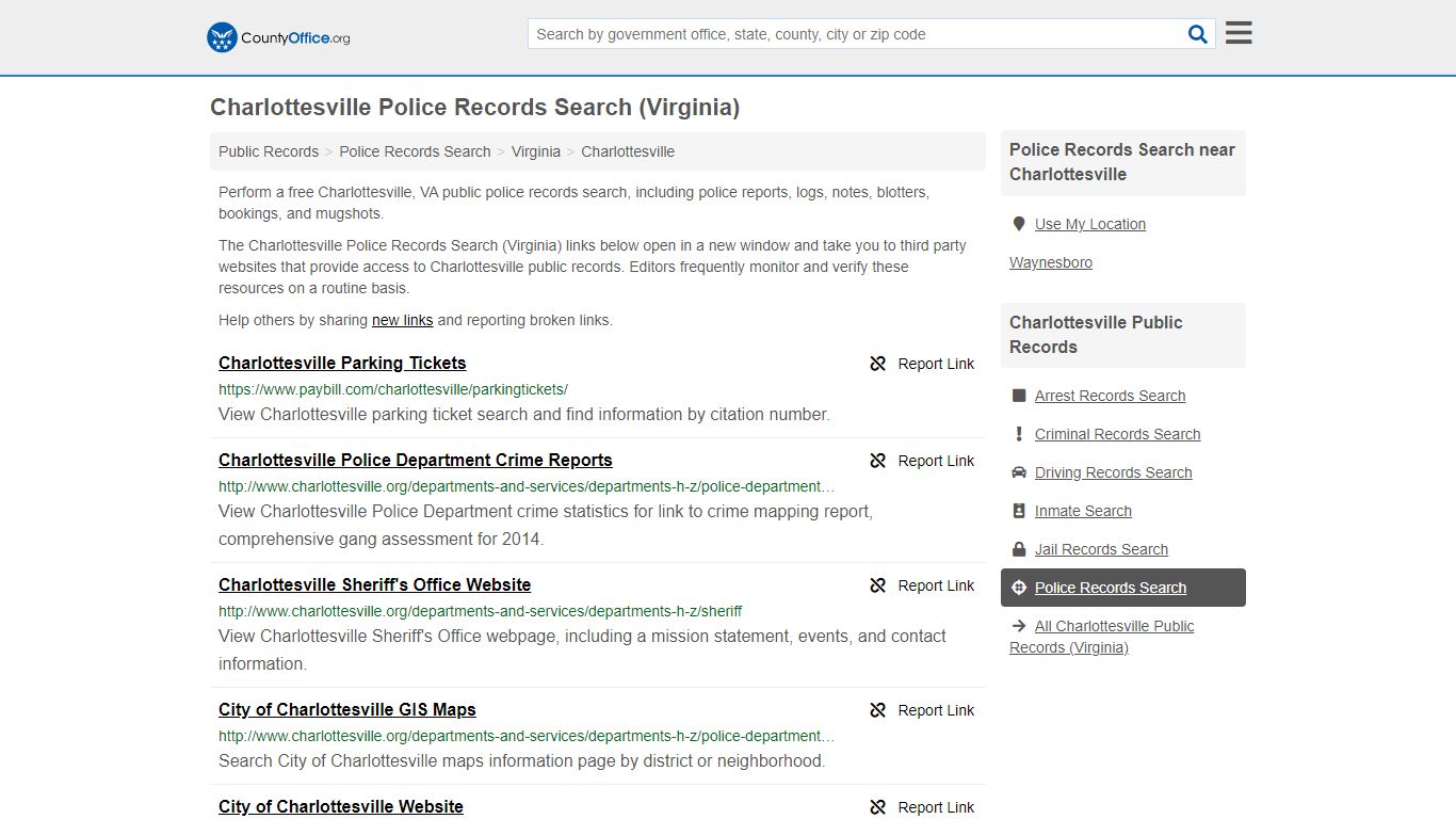 Police Records Search - Charlottesville, VA (Accidents ...