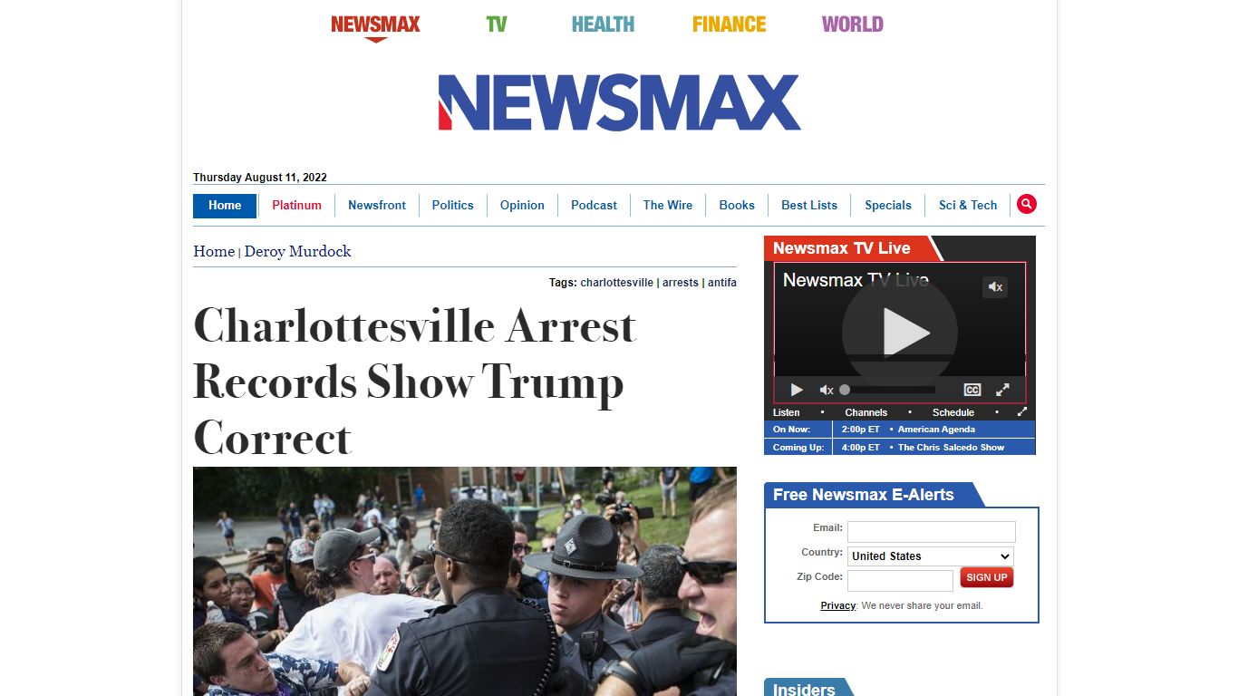 Charlottesville Arrest Records Show Trump Correct ...